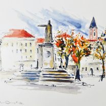 Originalkunst Passau Erik Limmer - Passau am Domplatz